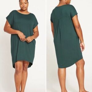 Universal Standard Helen Jersey Shift Dress Scarab Green L (22-24)